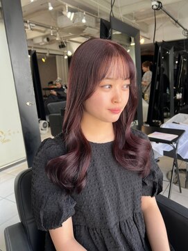 アクアオモテサンドウ(ACQUA omotesando) ☆韓国風ロングレイヤーラベンダーピンクブラウンカシスピンク