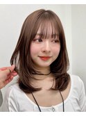 簡単スタイリング/伸ばしかけヘア/小顔ヘア/ブリーチなしカラー