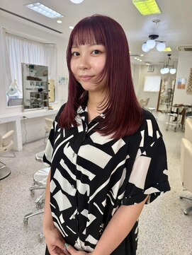 ユイマァル 倉敷店(YUIMARL) ブリーチなしダブルカラー×ボルドーカラー