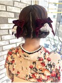 卒業式　ツインリボンアレンジ