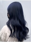 ダブルカラー/ネイビー/ボブルフ/ネビージュ/原宿/前髪/韓国