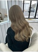 ロング20代30代40代ミルクティーベージュブリーチダブルカラー