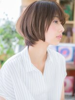 カバーヘア ブリス 川口(COVER HAIR bliss)&nbsp;細巻きハイライト斜めバング前下がりミニボブc7川口20代30代40代