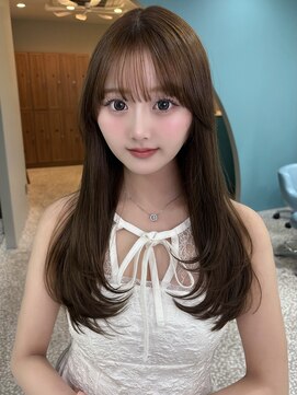 ボタン 熊本(VOTAN) 韓国ヘア/レイヤーカット/オリーブベージュ/ブリーチなし