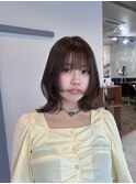 柔らかブラウンにミディアムレイヤー