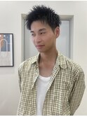 スパイキーショート/ツーブロック/ブルーブラック