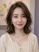 ノラ ギンザ(NORA GINZA)&nbsp;巻き髪風デジタルパーマくびれミディアムパーマコテ巻き風パーマ