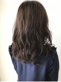 揺らぎラフウェーブ×グレージュベージュ×重軽セミロング
