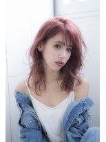 ミエル ヘア 新宿(miel hair)&nbsp;〈mielhair新宿〉透明感ピンク　ウェーブセミディ