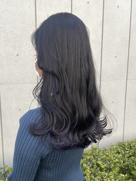 アクアオモテサンドウ(ACQUA omotesando) *ブリーチなしブルーアッシュグレージュ×裾カラーラベンダー