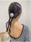 お呼ばれヘアセット◎タイトアレンジ【銀座ヘアセット】金箔あり