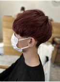 メンズマッシュショート レッド