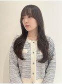 【 YOKE 】ロングレイヤーチョコレートブラウンくびれ小顔韓国