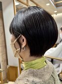 大人マッシュショート丸みショート黒髪ショートベリーショート
