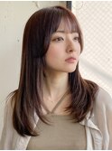 小顔 フェミニンロング メルティーカラー 似合わせカット"