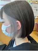 インナーカラーシルバーお手入れ簡単ショート風ボブスタイル札幌