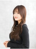 20代30代40代前髪ありゆる巻きウェーブロングヘア