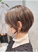 くびれショート/大人ショート/30代/40代/前髪長め/白髪染め