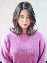 ムクヘアー(muk hair)&nbsp;くびれ外ハネミディ×シアーグレージュ