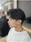 men'sフェザーパーマブルーブラックメンズブリーチなし立川