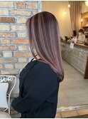 ピンクベージュハイライト