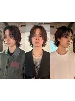 忙しい朝のスタイリングも時短にかっこよく☆酸性薬剤でブリーチ毛でもパーマがかけられる◎