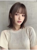 ボブ 顔周りレイヤー 小顔カット 透明感カラー
