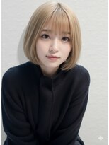 アース 栄店(HAIR&MAKE EARTH) earthショートレイヤーボブミルクティー丸みショートボブ