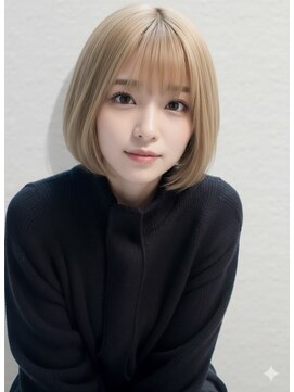 アース 栄店(HAIR&MAKE EARTH) earthショートレイヤーボブミルクティー丸みショートボブ