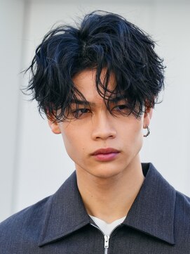 フィフス 渋谷(fifth) 渋谷大人波巻きスパイラルパーマメンズカットセンターパート緩め
