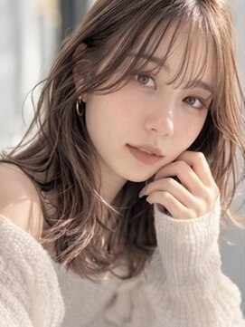 ヘアーエボリューション 艶ベージュ×抜け感レイヤーの大人可愛い愛されセミロング