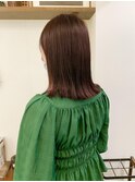ピンクレッドカラーが可愛い☆鎖骨レングスの外はねミディアム