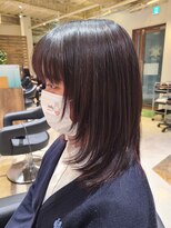 ラクヘアー 上福岡店&nbsp;ツヤ髪黒髪暗髪ナチュラル顔まわりレイヤーミディ髪質改善