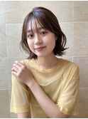 くびレイヤー・ベージュ・小顔似合わせカット銀座20代30代