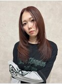 無造作レイヤーカット×アッシュブラウン大人可愛いロング