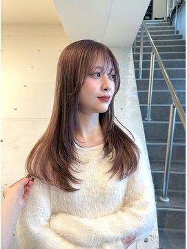 アオ(ao.) ピンクベージュ/レイヤーカット/ハイトーン