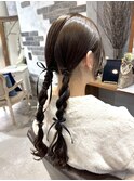 ALMO◎結婚式ヘアアレンジ【ツインテール編み込み】