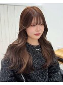 ブラウン　レイヤーカット　韓国