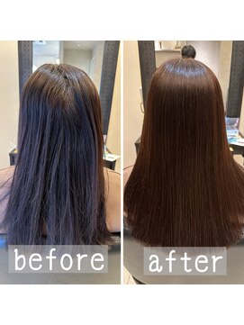 グロス(gloss) 【箕面豊中】髪質改善艶髪縮毛矯正ビフォーアフター