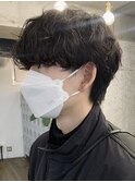 シャドウパーマルーズパーマ毛流れヘアメンズマッシュ原宿