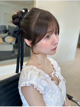 艶髪暗髪ダークグレージュレイヤーカットアイドル風前髪