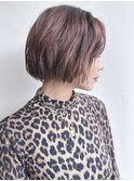 ＊くせ毛風顎ラインボブ外国人風ミニボブ耳かけボブ小顔ボブディ