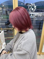 オリビアヘアー(OLIVIA HAIR) 艶チェリーレッド×外ハネボブ