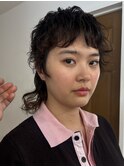 マレットヘアウルフパーマショートパーマグランジ