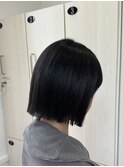 ミルクティーブロンド/ダークブルー/デジタルパーマ/西尾
