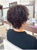 柔らか質感×無造作ショートパーマ【四條畷市】