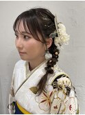 卒業式/袴着付け/袴ヘア/サイド編みおろし/横浜