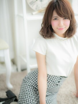 カバーヘア 上尾西口店(COVER HAIR) くすみカラー斜めバング耳かけくせ毛風ロブ上尾20代30代40代a!