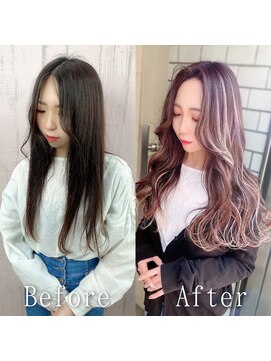 あるじゃんすー 町田店 ピンクベージュハイライト#シールエクステ#ヨシンモリ#町田