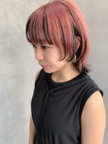 テトヘアー(teto hair) ペールピンク、ヴェールカラー、ウルフカット、インナーカラー